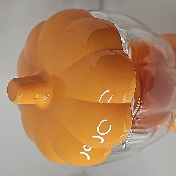 Halloween Candy Dish Orange & Clear Pumpkin Faux Gumball Machine Removable Top - Picture 3 of 11